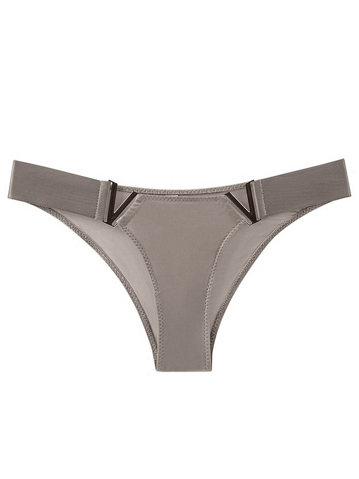 Sexy Sports Elastic Waist Panty for Women in gray, made from spandex and nylon for flexibility and comfort, perfect for fitness.